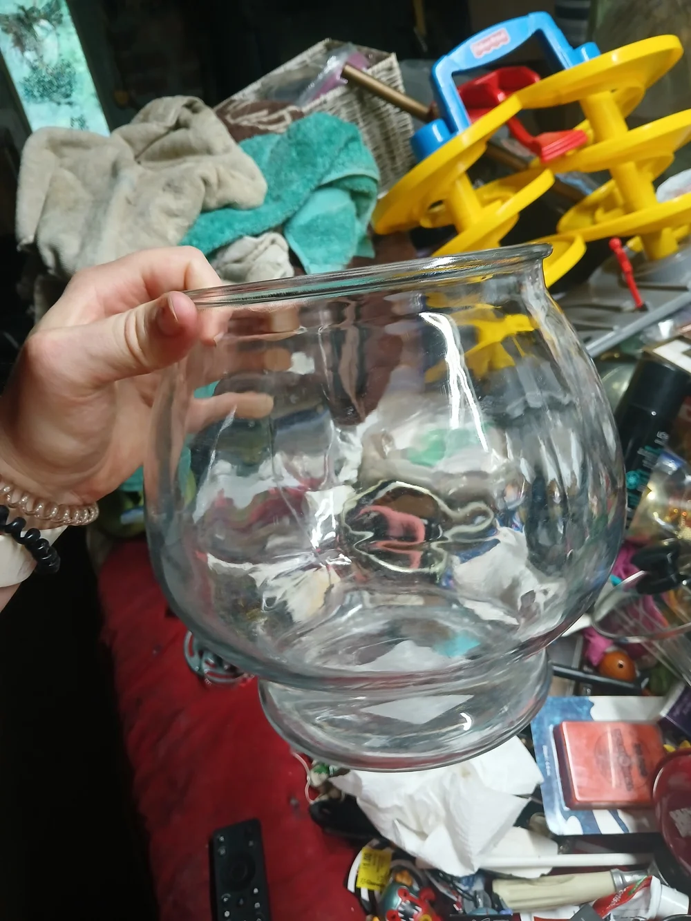 Clear Glass Fish Bowl Aquarium - Transparent Fish Tank